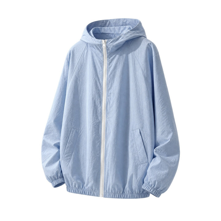 Herren Leichte Oversize-Windjacke mit Kapuze, elastischem Saum & Eingrifftaschen Echoarchiv