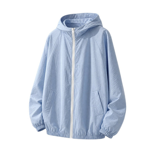Herren Leichte Oversize-Windjacke mit Kapuze, elastischem Saum & Eingrifftaschen Echoarchiv