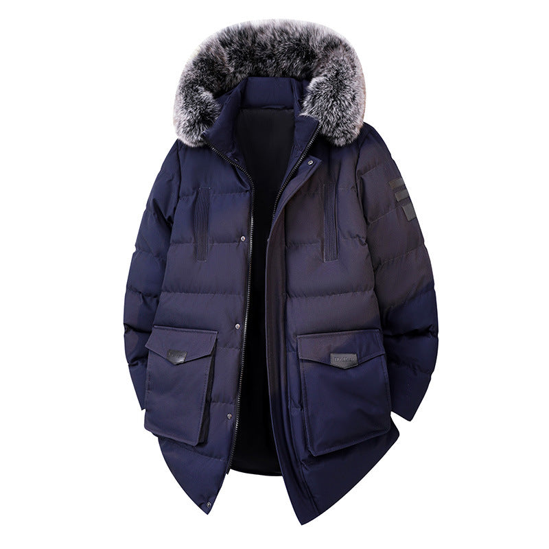 Herren Wattierter Parka im Duffle‑Stil mit Kapuze und großen Pattentaschen Echoarchiv