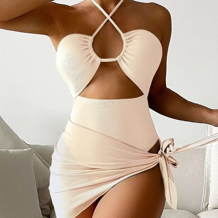 Damen Cut-Out Badeanzug mit Chic-Rock-Design und elegantem Knotendetail Echo Archiv