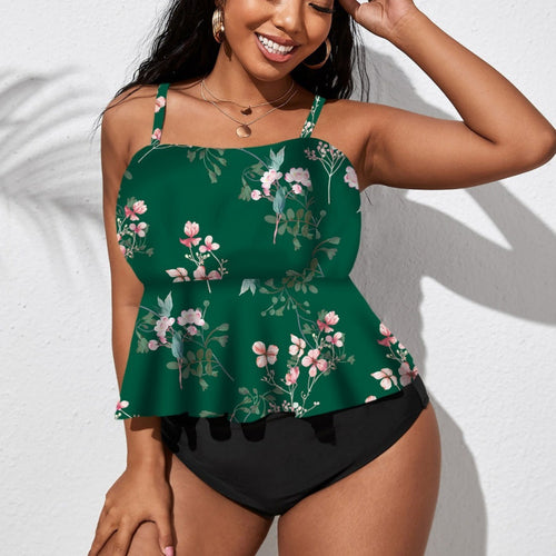Damen Badeanzug mit schickem Flatterrock und floralem Design Echo Archiv