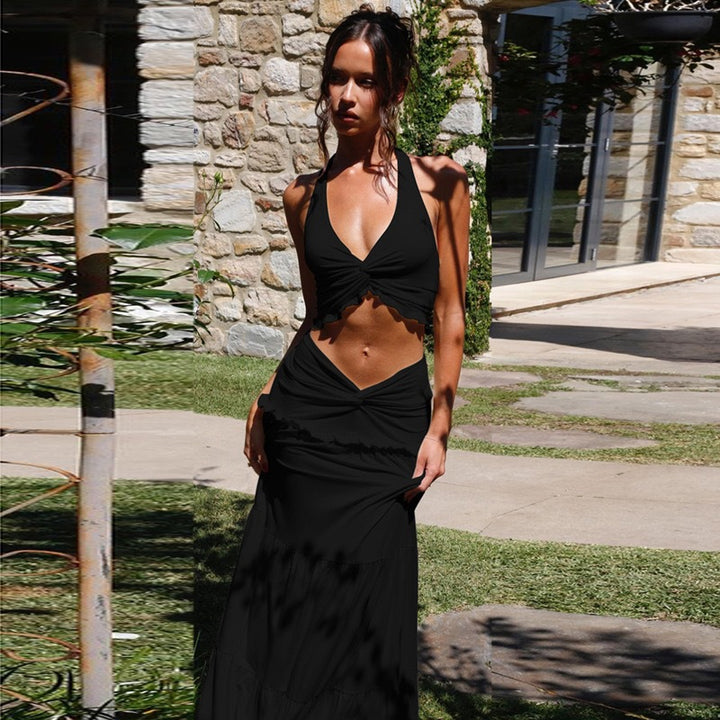 Damen Maxikleid mit Rüschen und Wickeleffekt Echo Archiv