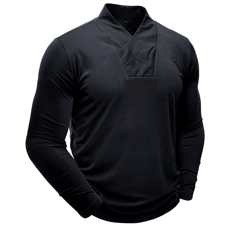 Herren Langarmshirt mit modernem Stehkragen Echoarchiv