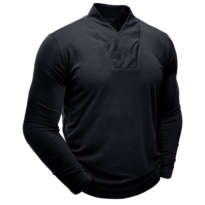 Herren Langarmshirt mit modernem Stehkragen Echoarchiv