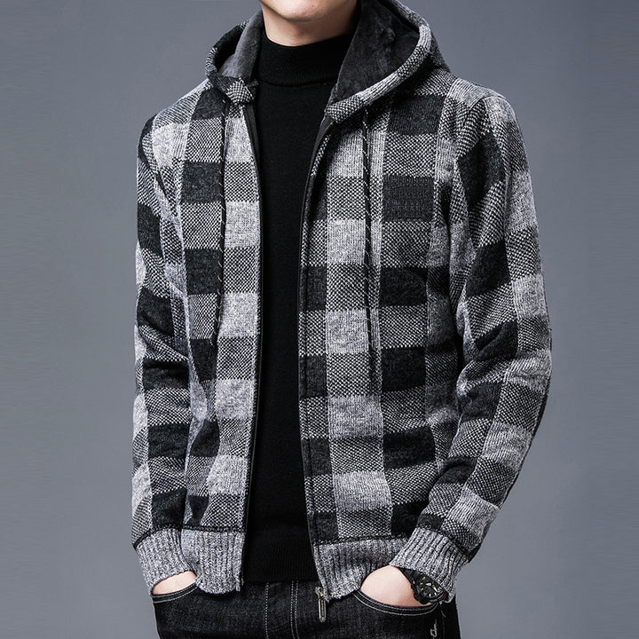 Herren Hooded Strickjacke Echoarchiv