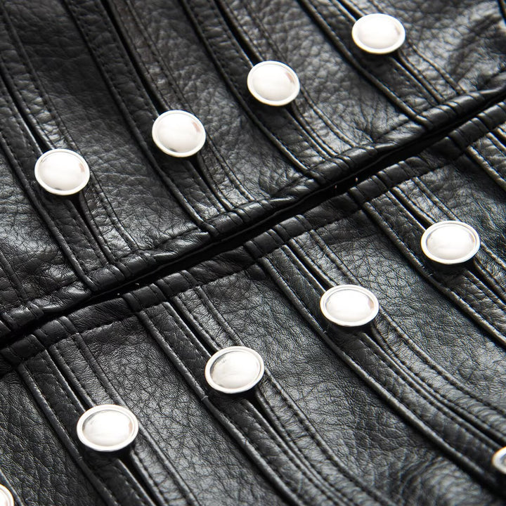 Damen Kurzjacke im Hussarenstil aus Lederoptik mit dekorativen Reihenknöpfen Echoarchiv