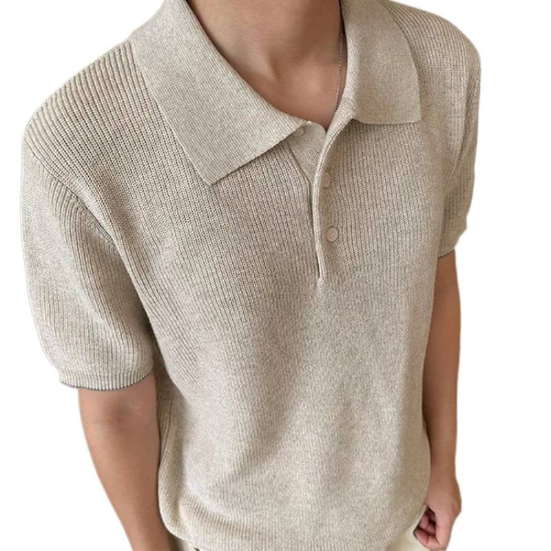 Stylisches Herren Poloshirt mit kurzem Arm und strukturiertem StrickEcho Archiv