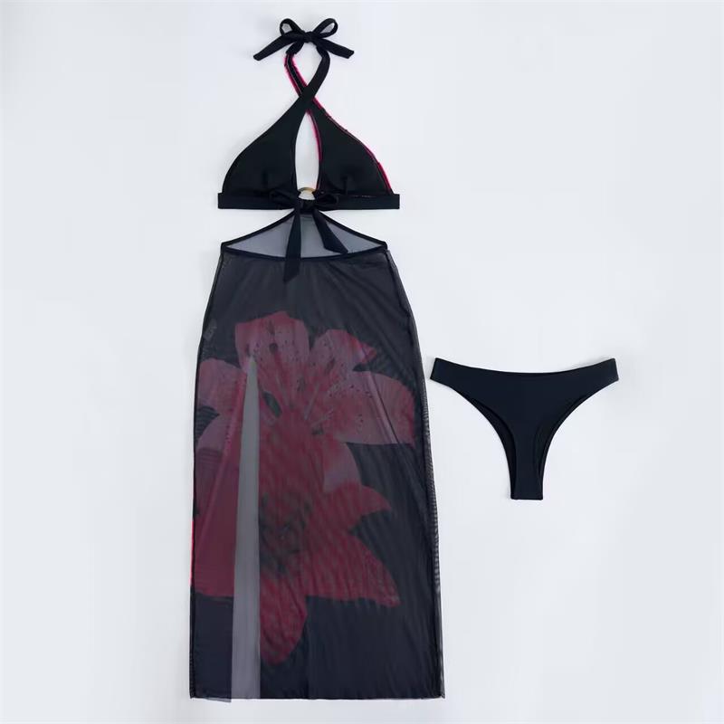 Damen Strandkleid mit modischem Wickeldesign und floralem Schnitt Echo Archiv
