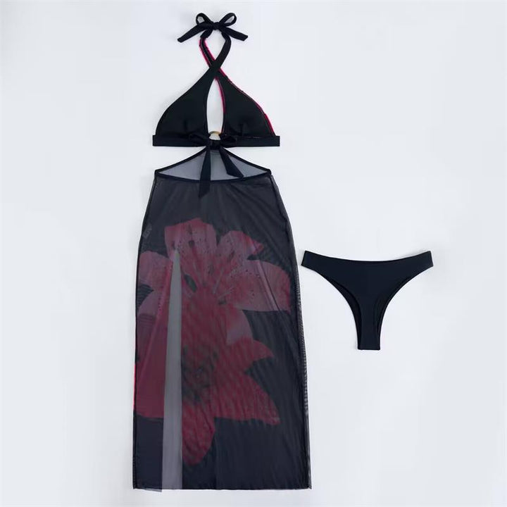 Damen Strandkleid mit modischem Wickeldesign und floralem Schnitt Echo Archiv