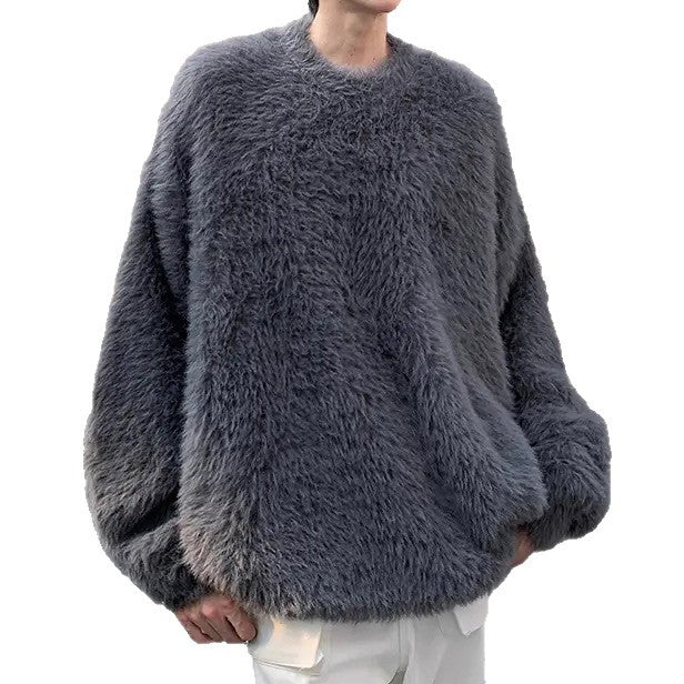 Damen Gemütlicher Oversized-Pullover mit flauschiger Textur Echoarchiv