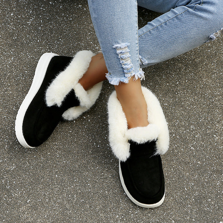 Damen Gefütterte Kurzstiefel‑Hausschuhe mit Kunstfellrand und leichter Gummisohle – Lioré