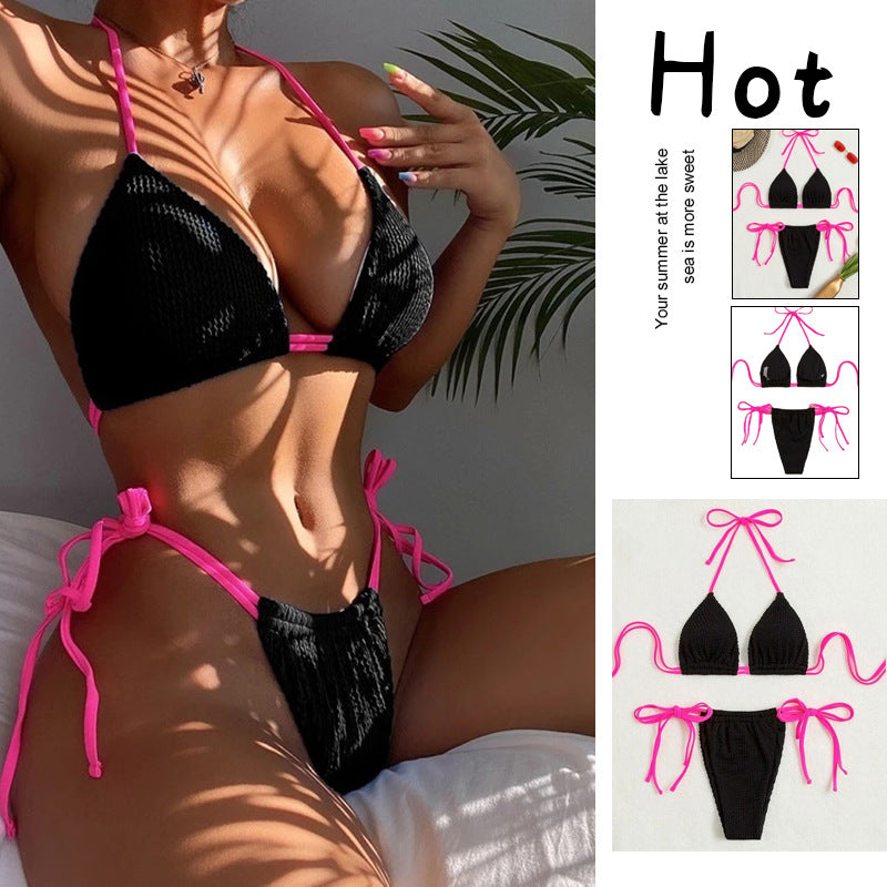 Damen Triangel-Bikini mit trendigem Rüschendesign und verstellbaren Schnürdetails Echo Archiv