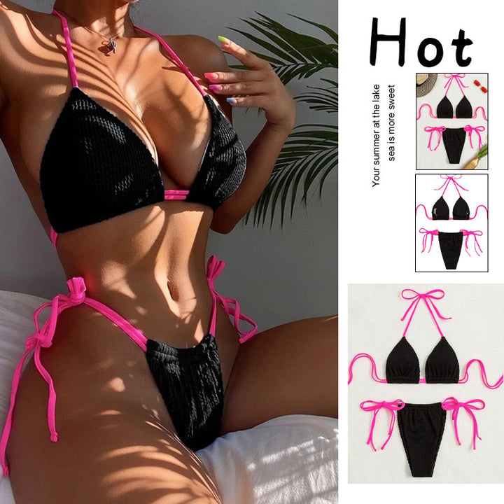 Damen Triangel-Bikini mit trendigem Rüschendesign und verstellbaren Schnürdetails Echo Archiv