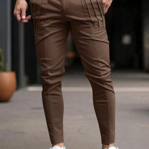 Herren elegante Slim-Fit Hose mit hochwertigen Falten und praktischen Taschen Echoarchiv
