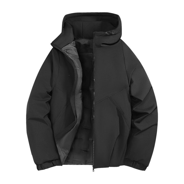 Herren Wattierte Übergangsjacke mit Kapuze, wind- und wasserabweisender Hülle & minimalistischer Stepp-Optik Echoarchiv