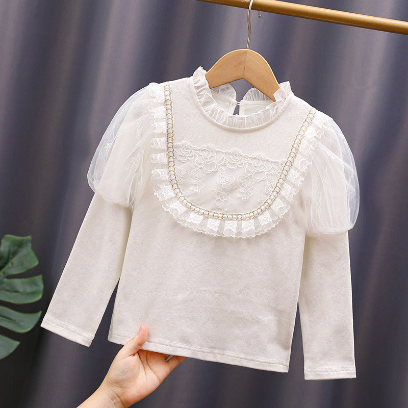 Mädchen T-Shirt mit eleganten Tüllärmeln und Rüschendetails Echo Archiv