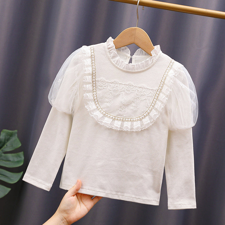 Mädchen T-Shirt mit eleganten Tüllärmeln und Rüschendetails Echo Archiv