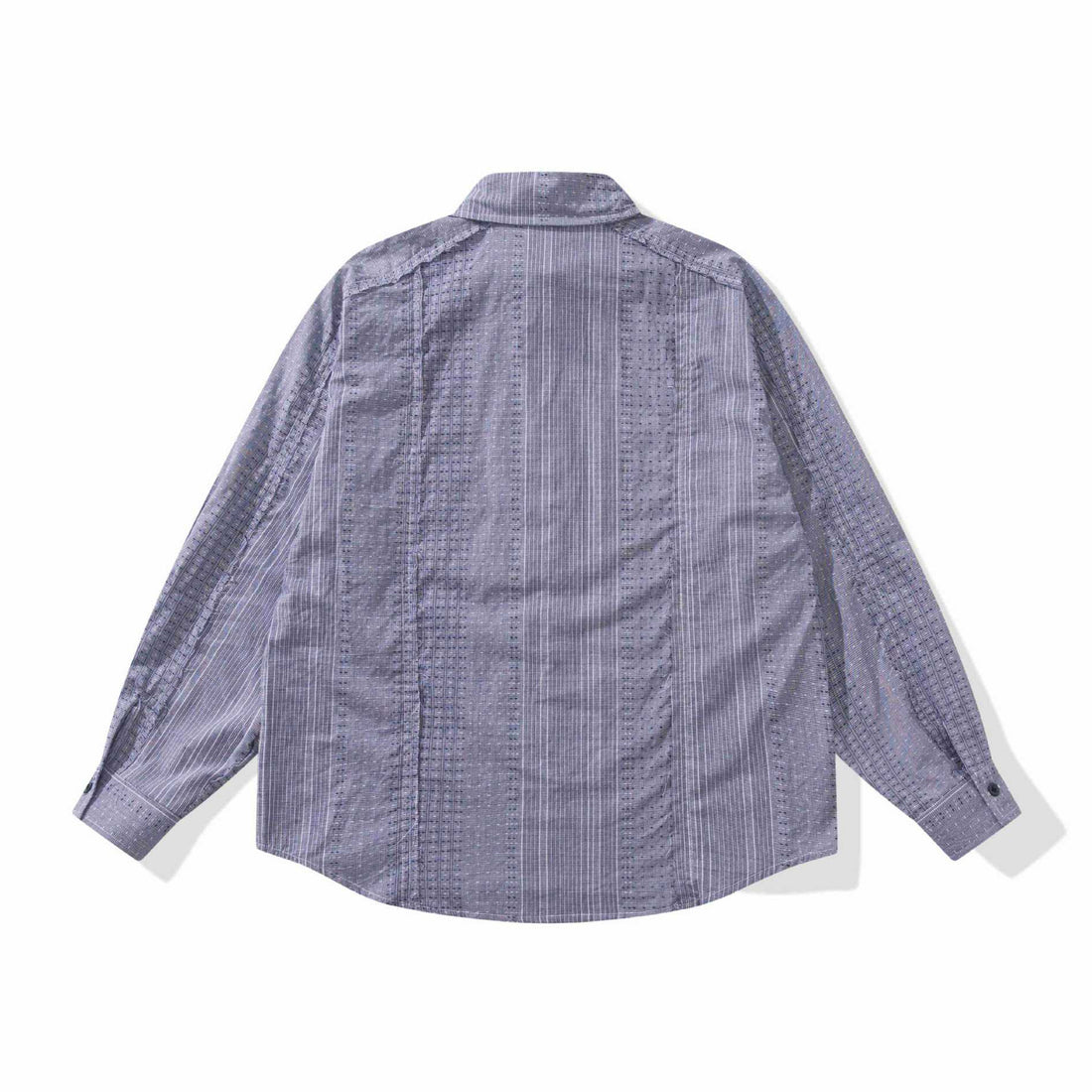 Damen Strukturierte Oversize‑Hemdbluse mit feiner Stickerei und Streifenstruktur Echoarchiv