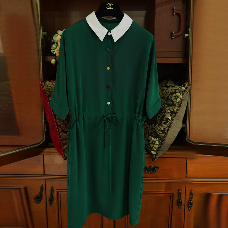 Damen Modisches Hemdkleid mit Taillenzug Echoarchiv
