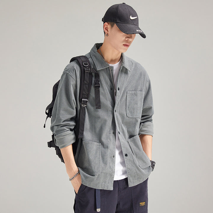 Herren Kord-Workwear-Überhemd mit Brust- und Eingrifftaschen Echoarchiv
