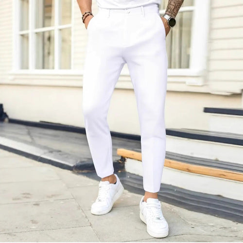 Herren Elegante Baumwoll-Hose mit schmalem Schnitt Echoarchiv