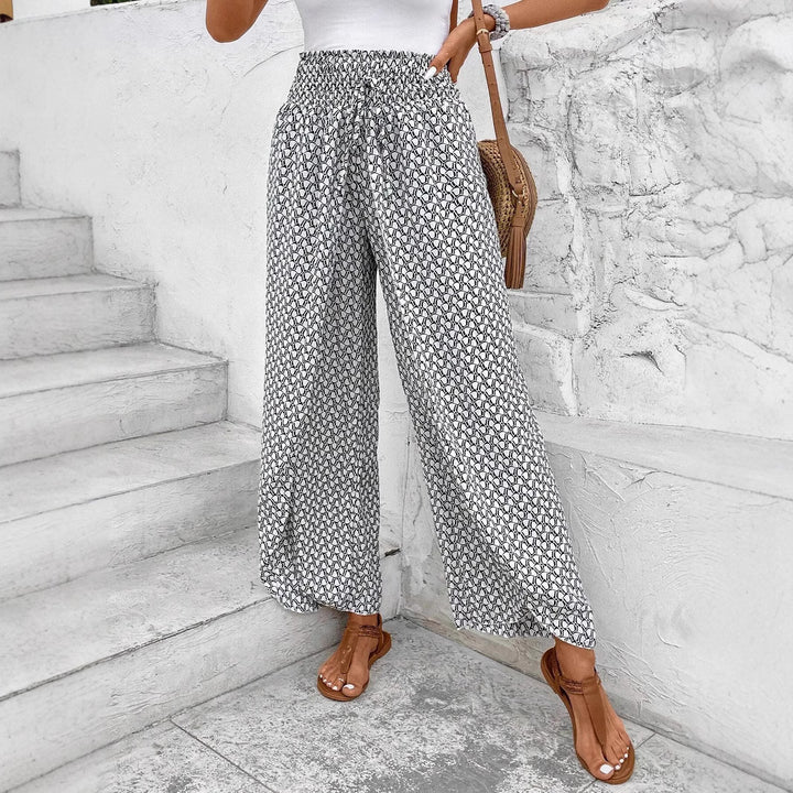 Damen Palazzo-Hose mit weitem Bein und gerafftem Elastikbund Echo Archiv