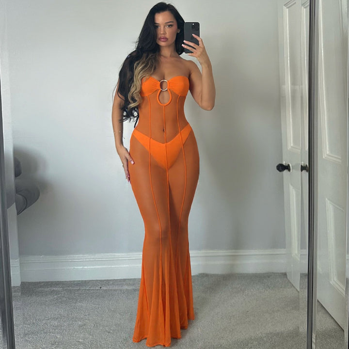 Damen Selbstbewusstes Strandkleid mit verführerischem Cut-Out und raffiniertem Knotendesign Echo Archiv
