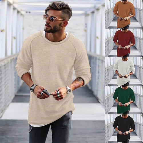 Herren lässiger Pullover mit innovativem Strickmuster Echoarchiv