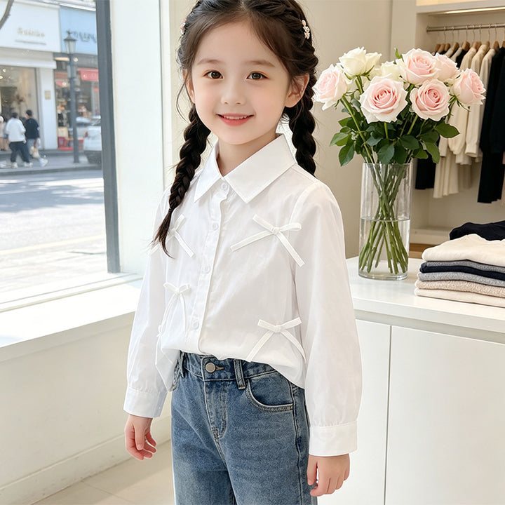 Mädchen Bluse mit liebevollen Schleifendetails Echo Archiv