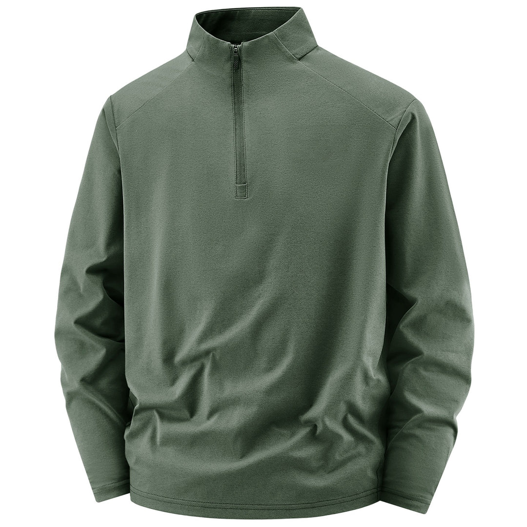 Herren Langarm-Halbreißverschluss-Performance-Pullover mit Stehkragen und technischem Stretch Echoarchiv