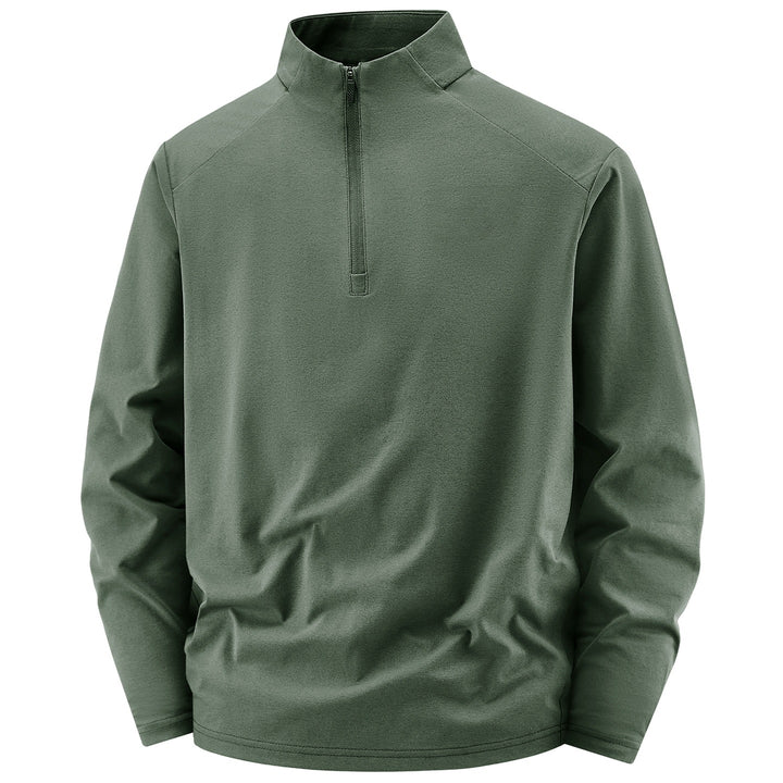 Herren Langarm-Halbreißverschluss-Performance-Pullover mit Stehkragen und technischem Stretch Echoarchiv