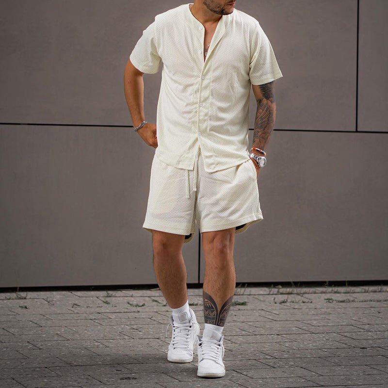 Herren atmungsaktives Sport-Set mit Kurzarm-Hemd und Shorts Echoarchiv