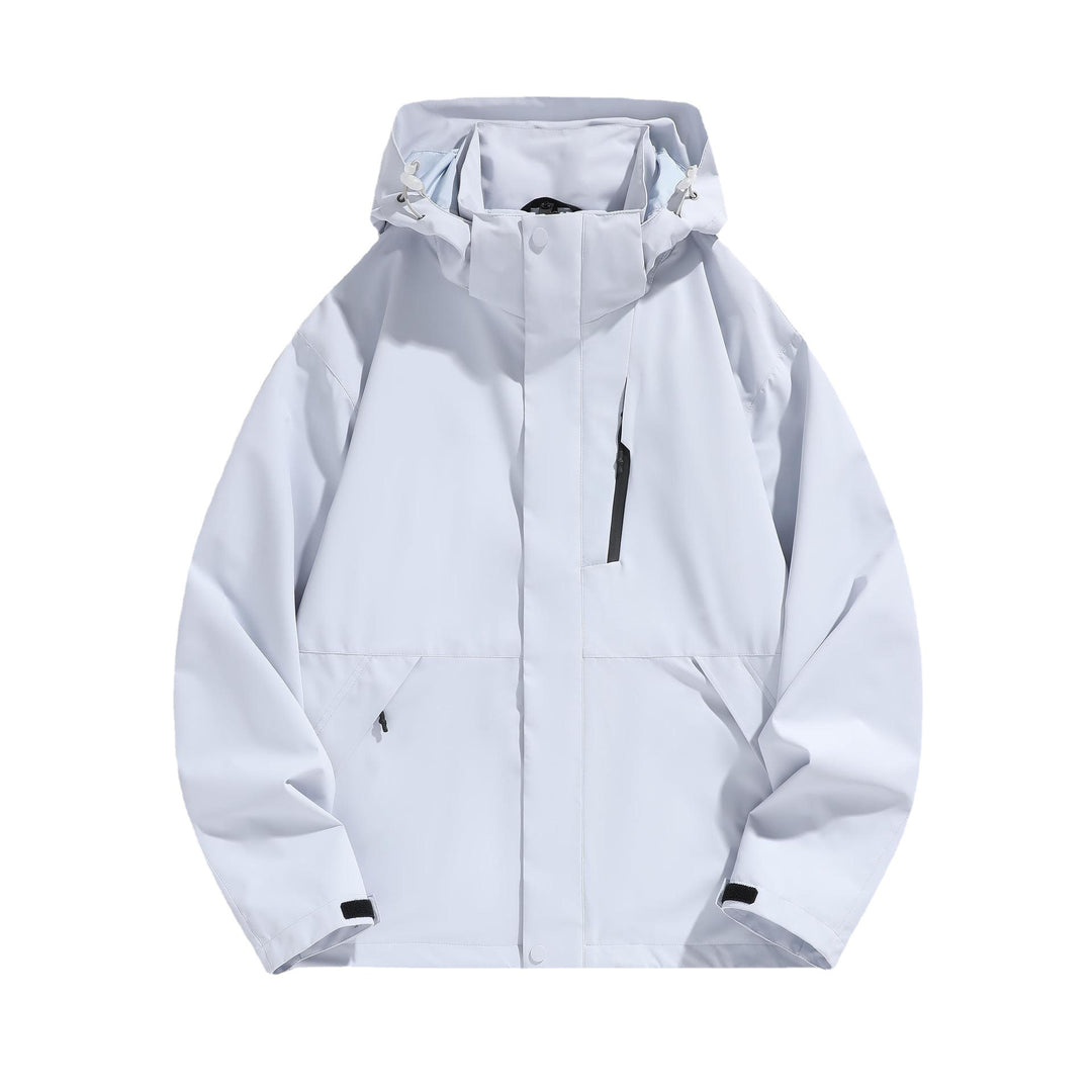 Damen Wasserabweisende Kapuzen‑Übergangsjacke mit verstellbarer Kapuze, verdeckter Frontblende und Multifunktionstaschen Echo Archiv