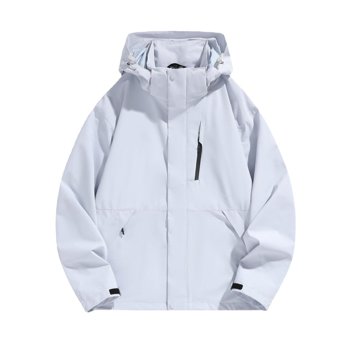 Damen Wasserabweisende Kapuzen‑Übergangsjacke mit verstellbarer Kapuze, verdeckter Frontblende und Multifunktionstaschen Echo Archiv