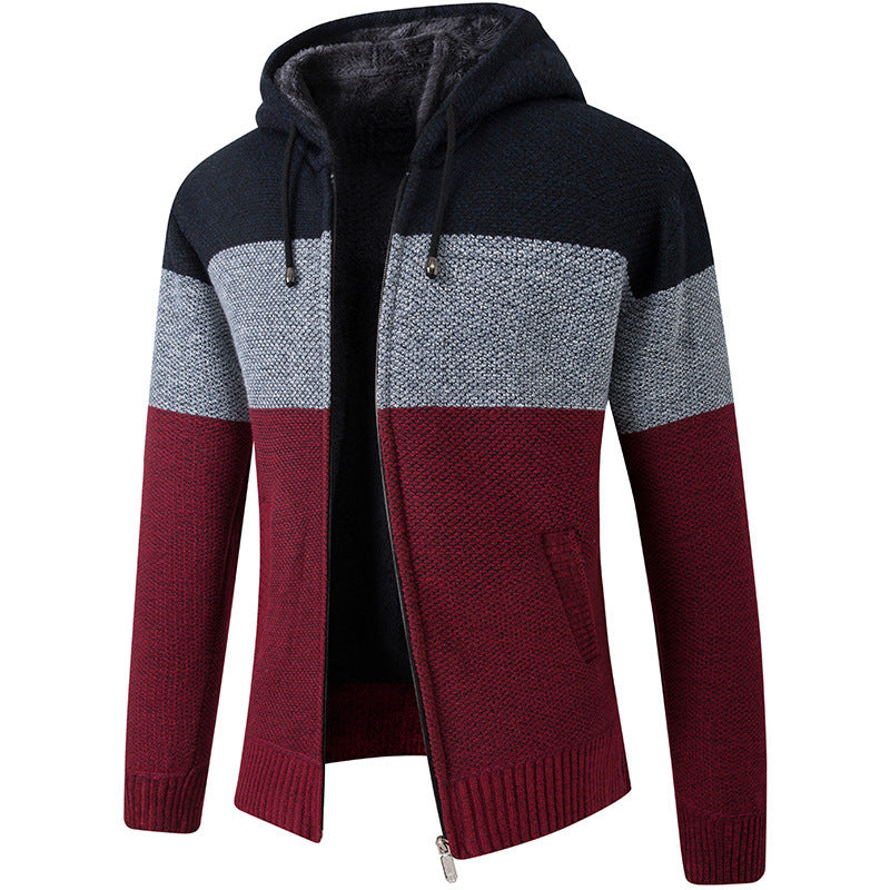 Herren moderne Strickjacke mit hohen Kragen und praktischen Taschen Echoarchiv