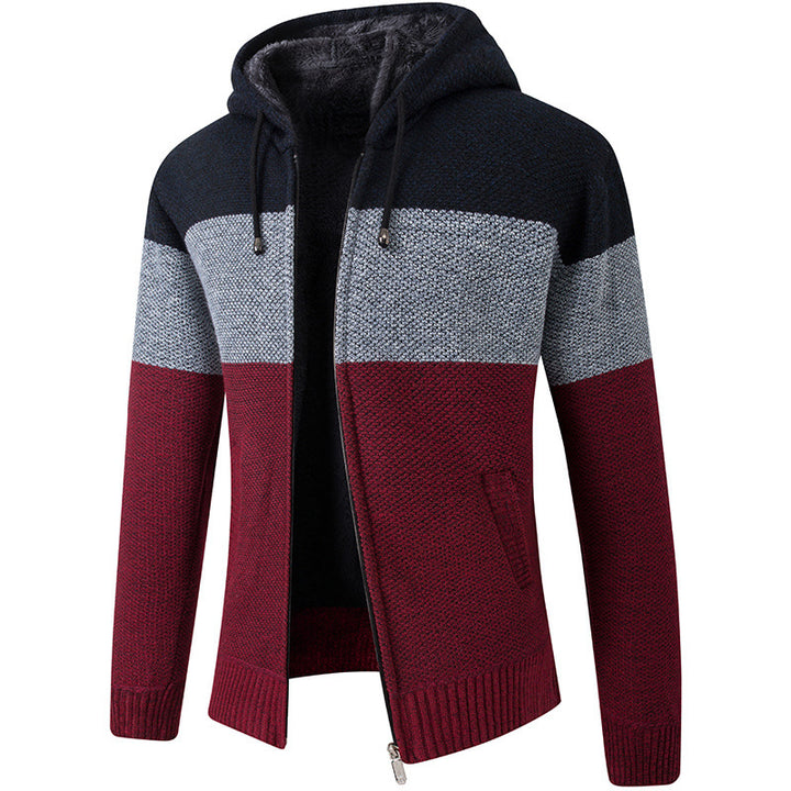 Herren moderne Strickjacke mit hohen Kragen und praktischen Taschen Echoarchiv
