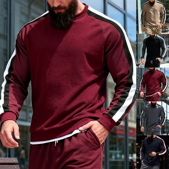 Herren sportlicher Sweatshirt mit Raglanärmeln und dekorativen Streifen Echoarchiv