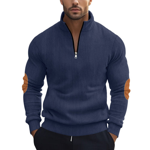 Herren Sportlicher Pullover mit Stehkragen und Reißverschluss Echoarchiv