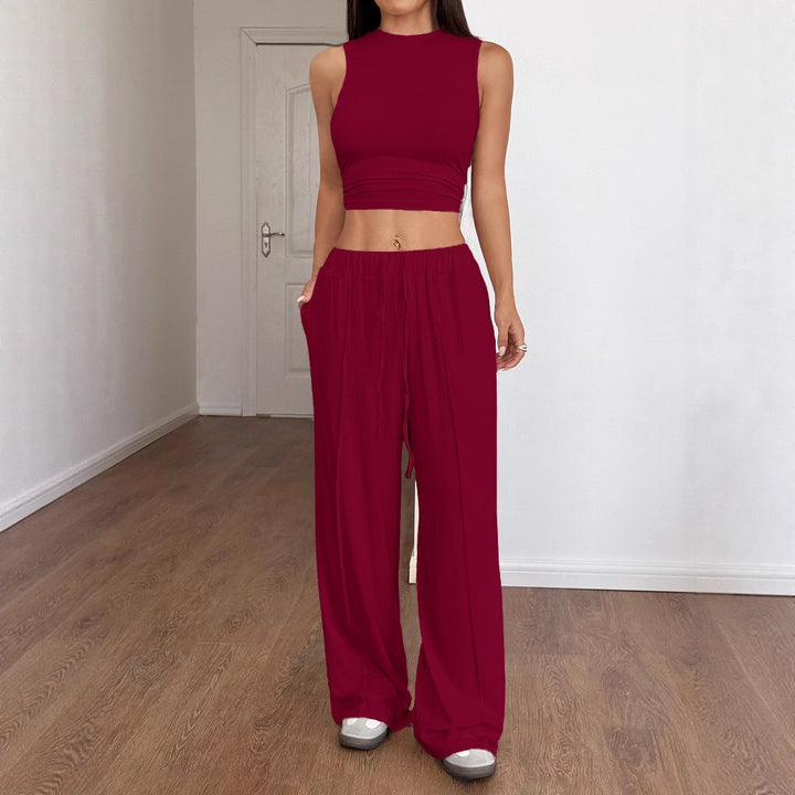 Damen Modisches Crop-Top mit lockerer Hose Echo Archiv