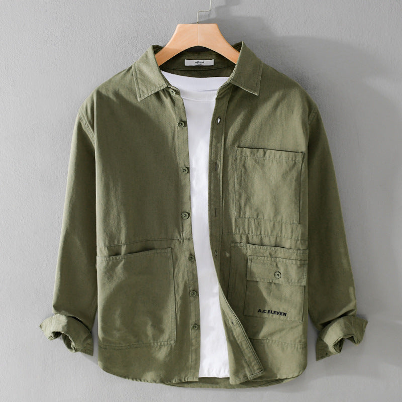 Herren Field-Overshirt aus robustem Baumwoll-Twill mit asymmetrischen Taschen Echoarchiv