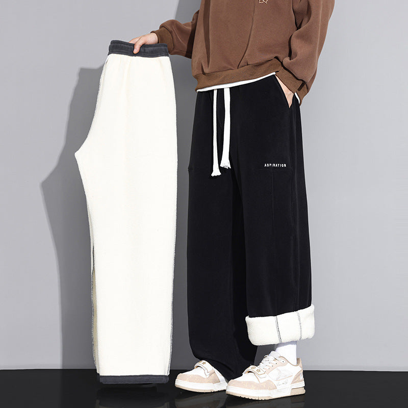 Damen Modische Oversized Fleece-Hose