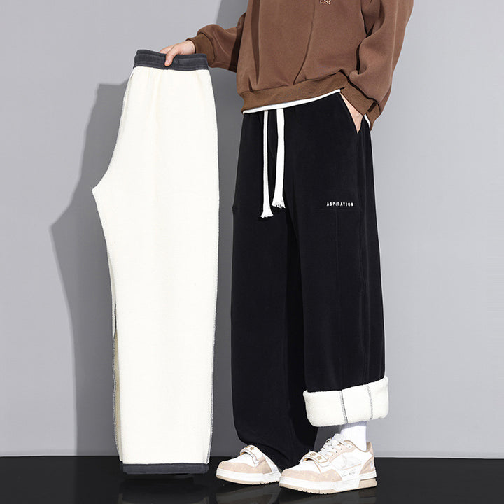 Damen Modische Oversized Fleece-Hose