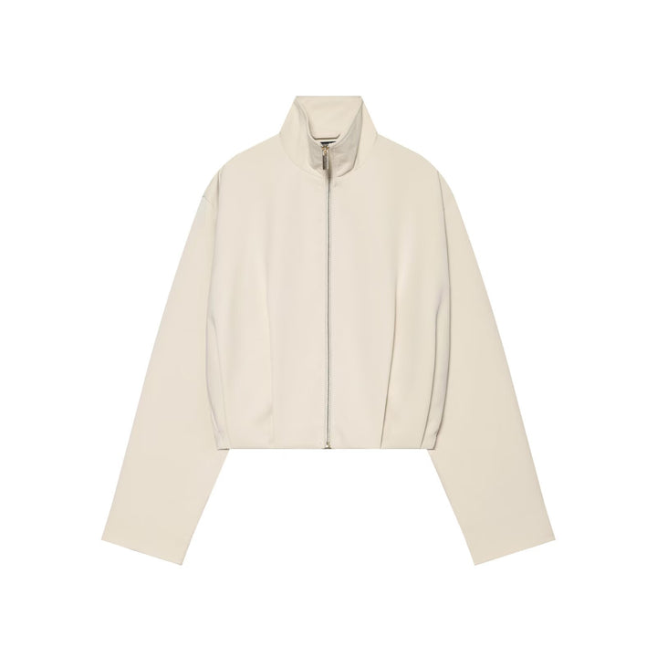 Damen Cropped Blousonjacke mit hohem Stehkragen, kastiger Silhouette und durchgehendem Metallreißverschluss Echo Archiv