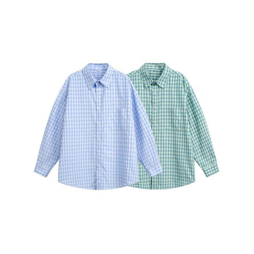 Damen Oversize‑Hemdbluse im Gingham‑Karo mit Brusttasche Echoarchiv