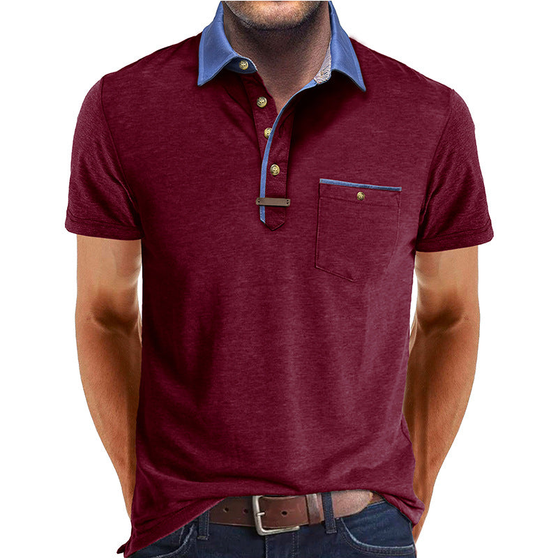 Herren Poloshirt mit modischem Kragen und praktischer Brusttasche Echoarchiv