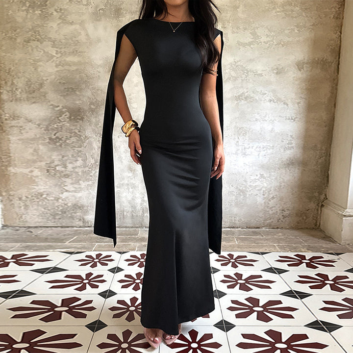 Damen elegantes Maxikleid mit raffinierten Ärmeldetails und fließender Silhouette Echo Archiv