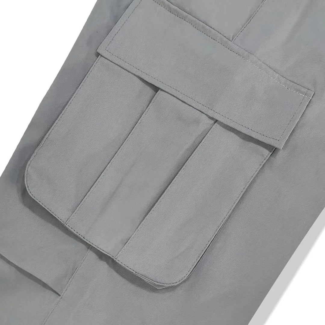 Herren Weite Utility-Cargohose mit übergroßen Klappentaschen & elastischem Tunnelzugbund Echo Archiv