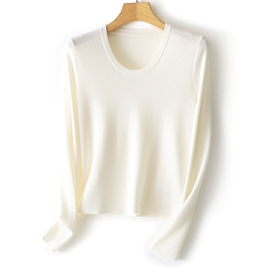 Damen Feinstrick-Langarmshirt mit Rundhalsausschnitt und leichter A-Linie Echoarchiv