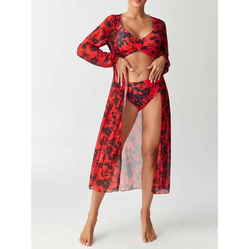 Damen Bikiniset mit farbenfrohem Design und transparenter Strandumhüllung Echo Archiv
