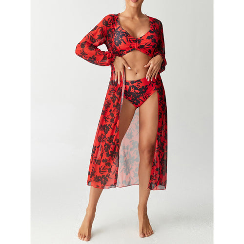 Damen Bikiniset mit farbenfrohem Design und transparenter Strandumhüllung Echo Archiv